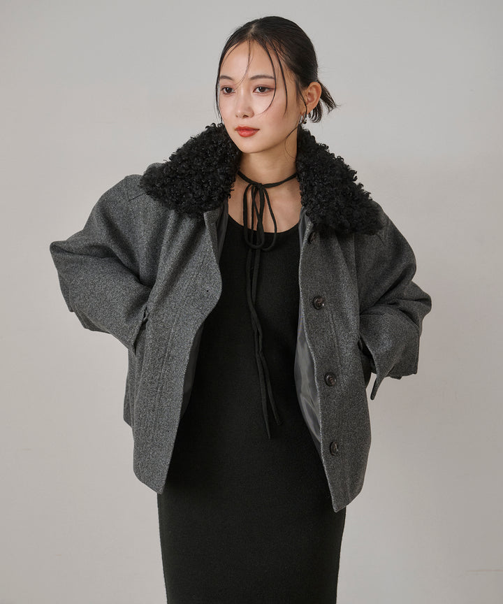 (eliuu)Wool Like Combi Short JK