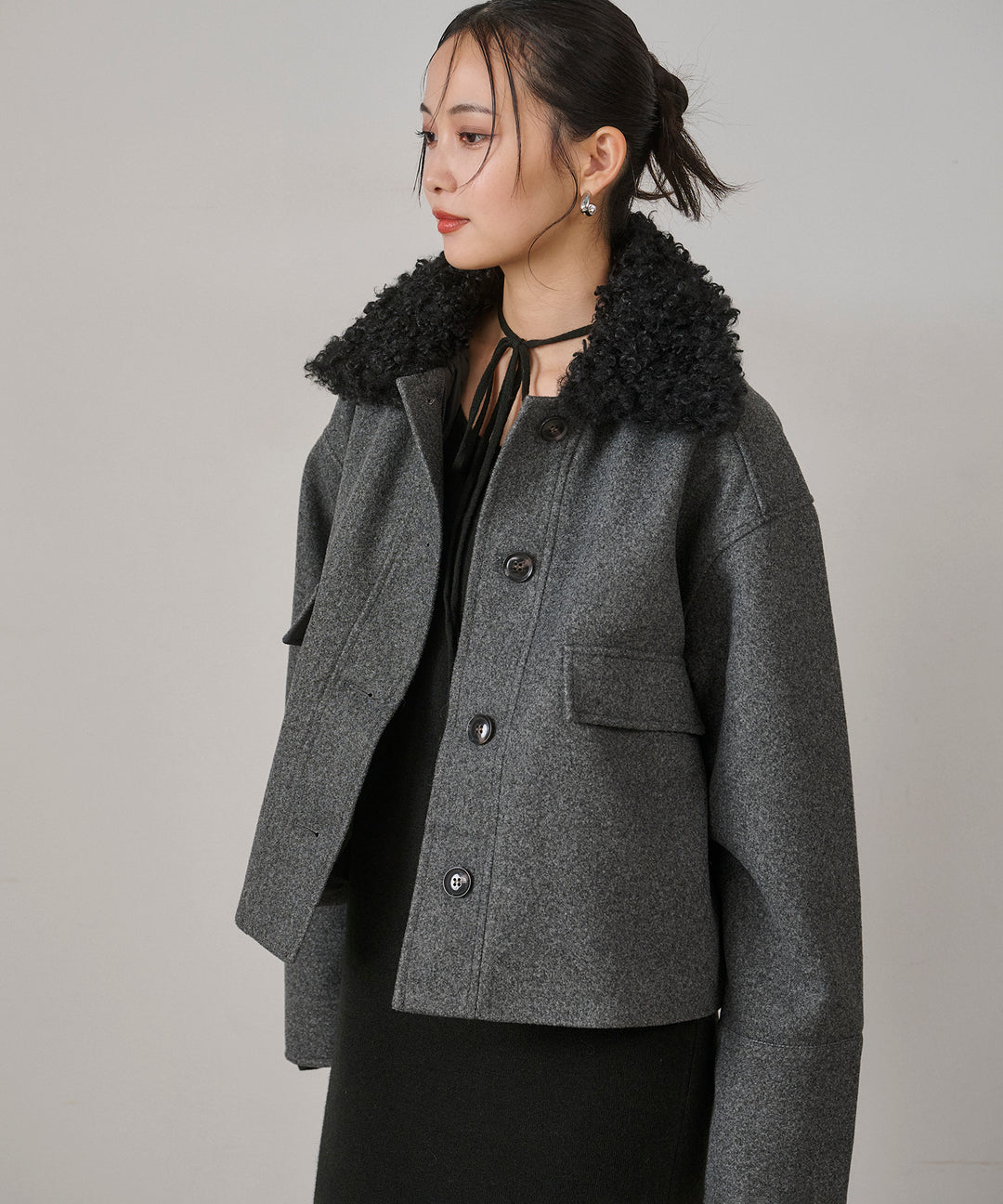 (eliuu)Wool Like Combi Short JK