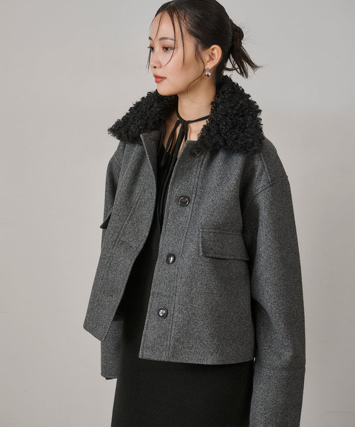(eliuu)Wool Like Combi Short JK