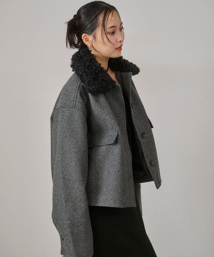 (eliuu)Wool Like Combi Short JK