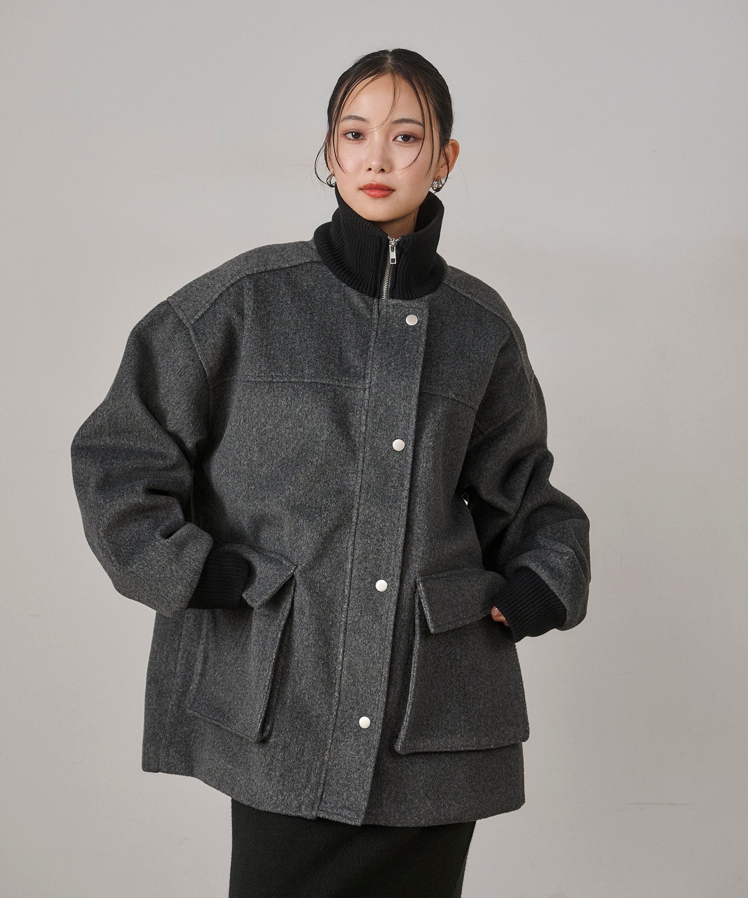 eliuu)Mossa Middle Jacket – MIELI INVARIANT