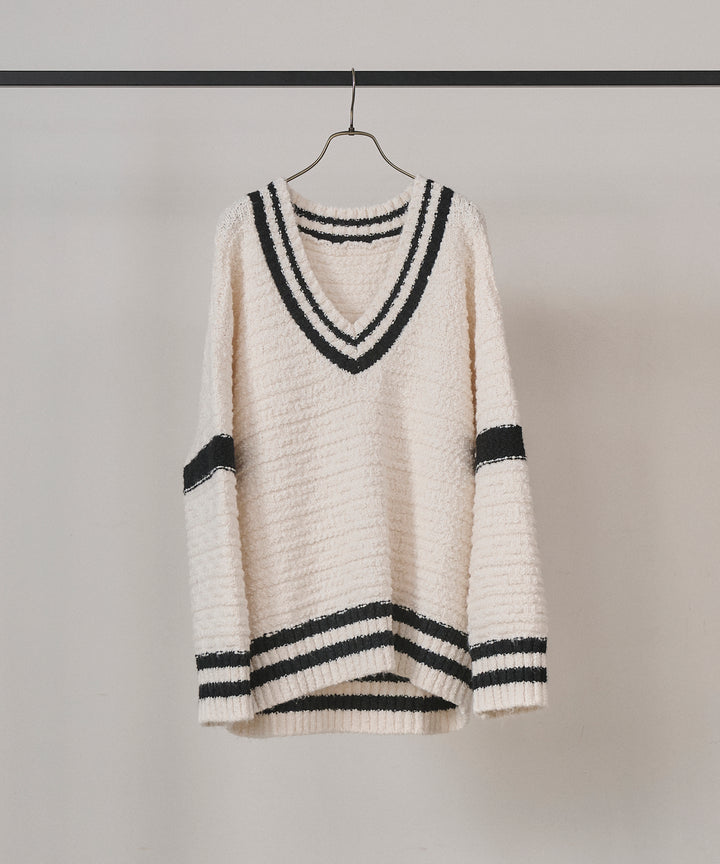 (eliuu)Preppy V/C Knit