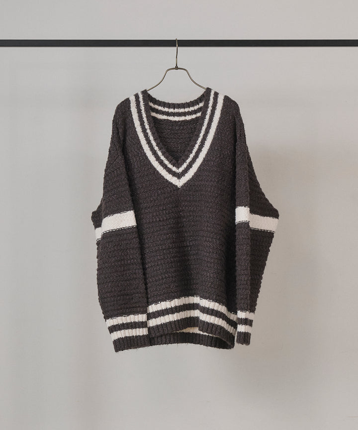(eliuu)Preppy V/C Knit