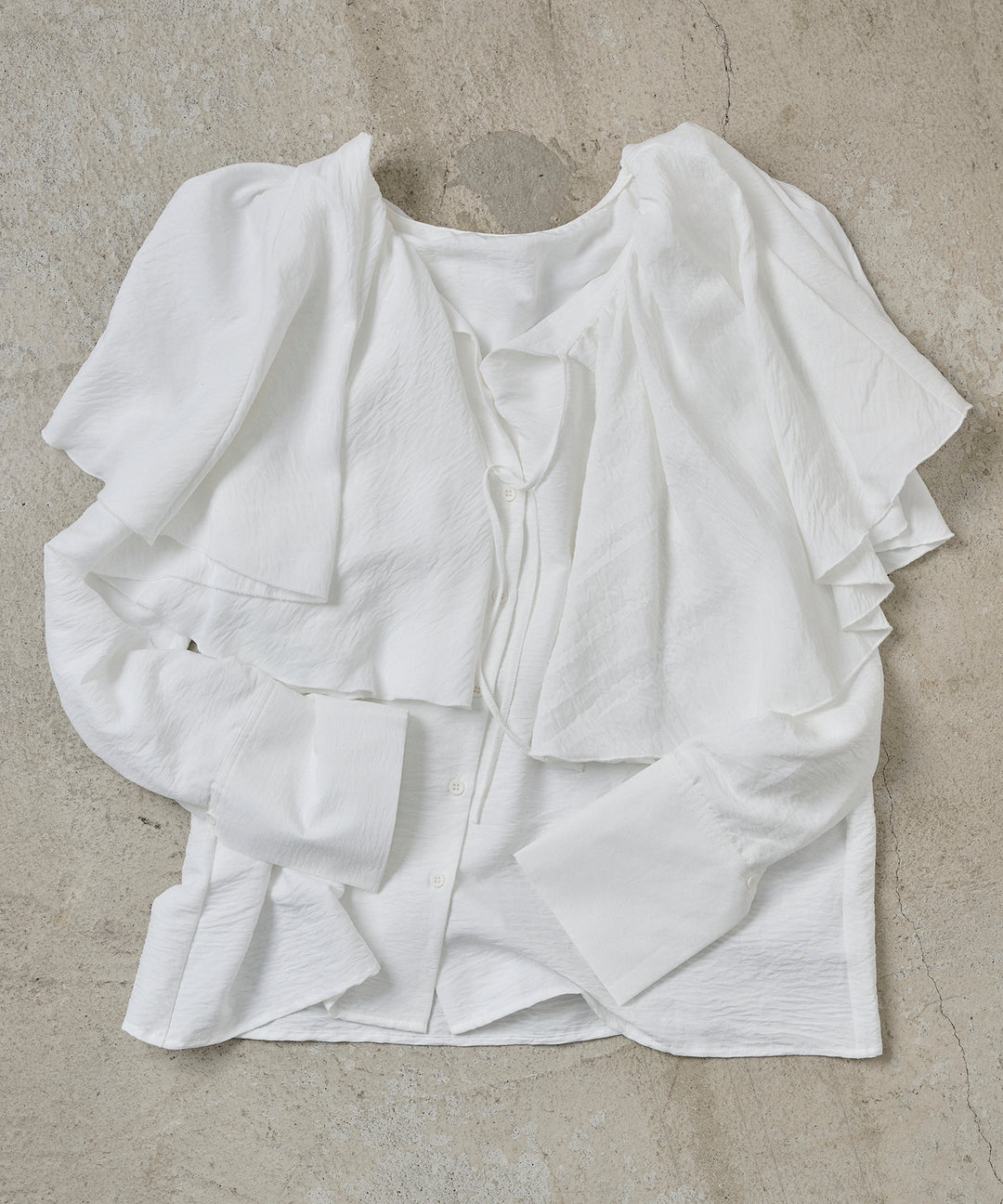 (eliuu)Cape Collar Tiered Blouse