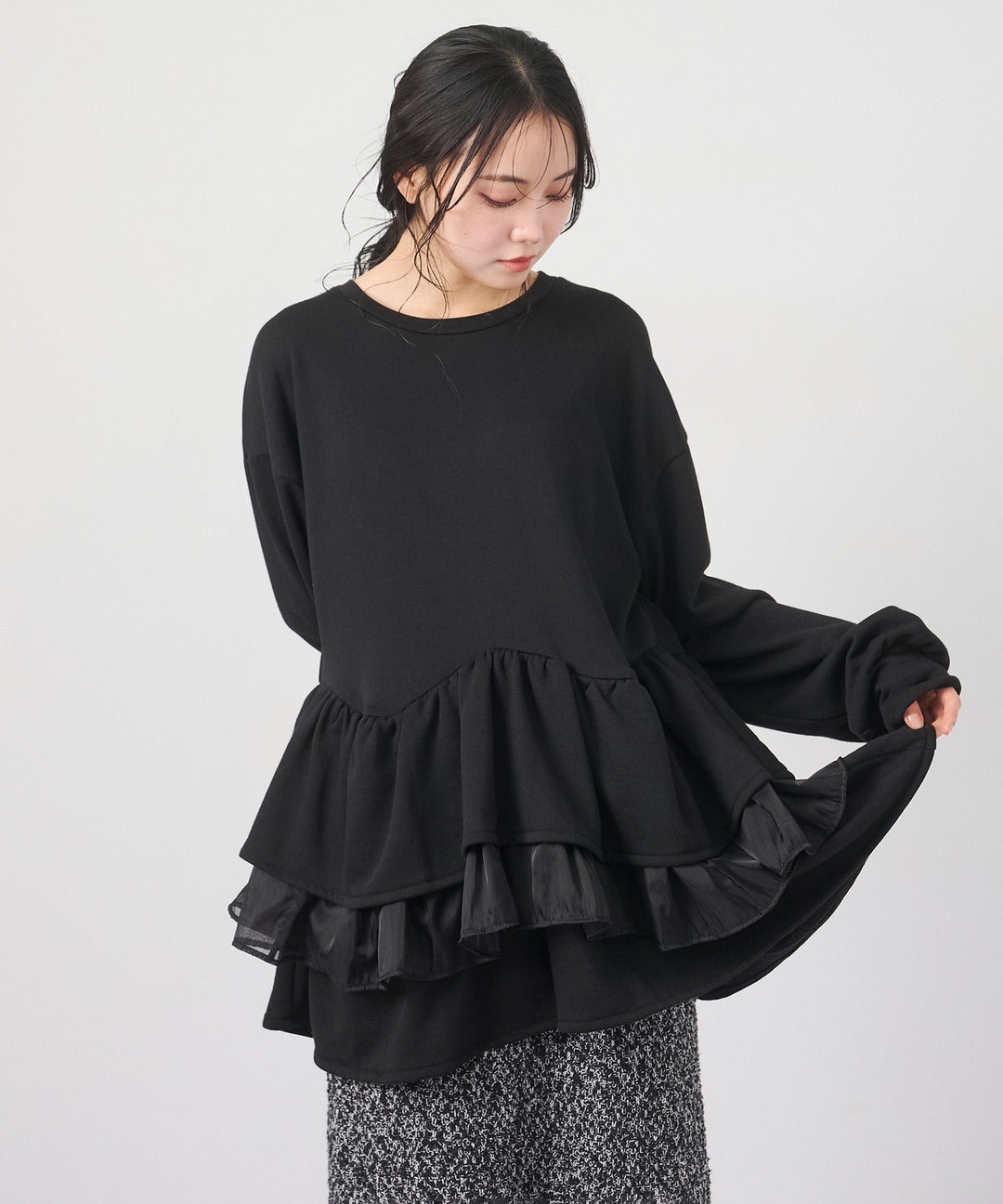 (eliuu)Tiered Peplum Tops