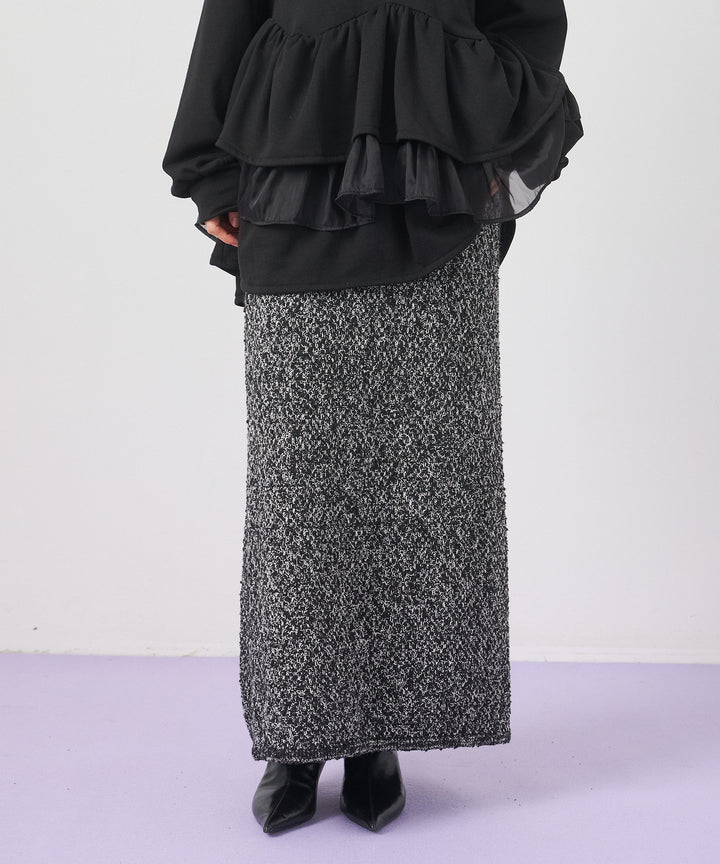 (eliuu)Tweed Like Slub Skirt