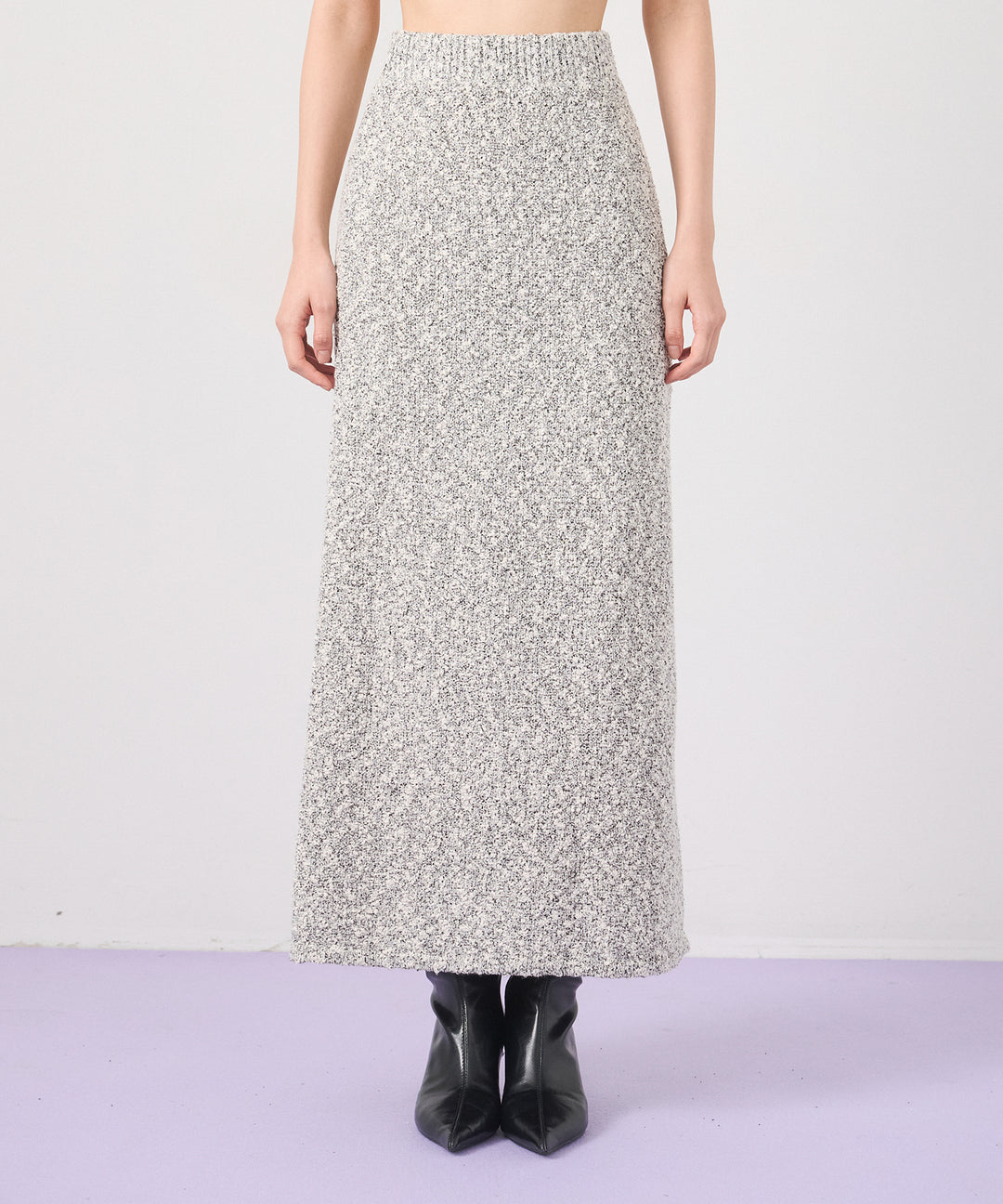 (eliuu)Tweed Like Slub Skirt