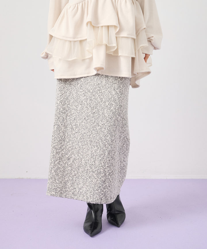 (eliuu)Tweed Like Slub Skirt