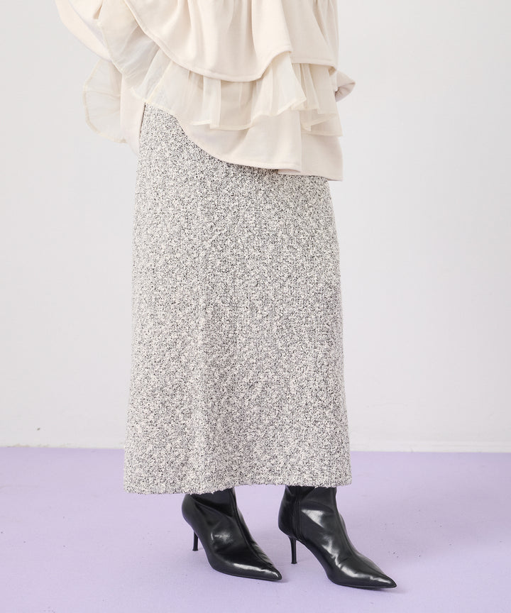 (eliuu)Tweed Like Slub Skirt