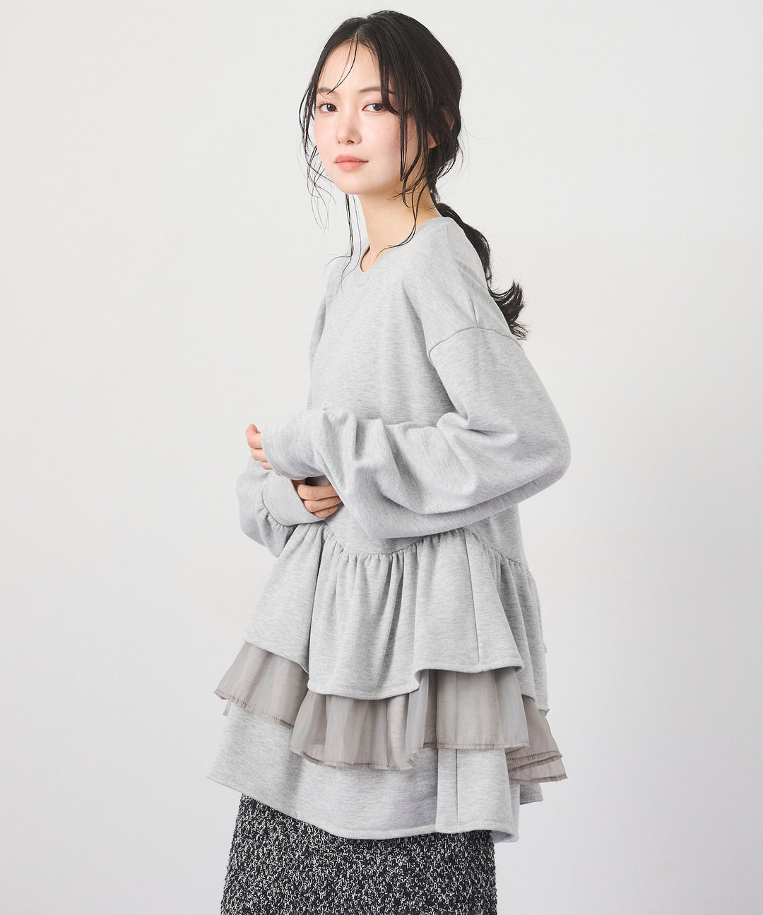 (eliuu)Tiered Peplum Tops