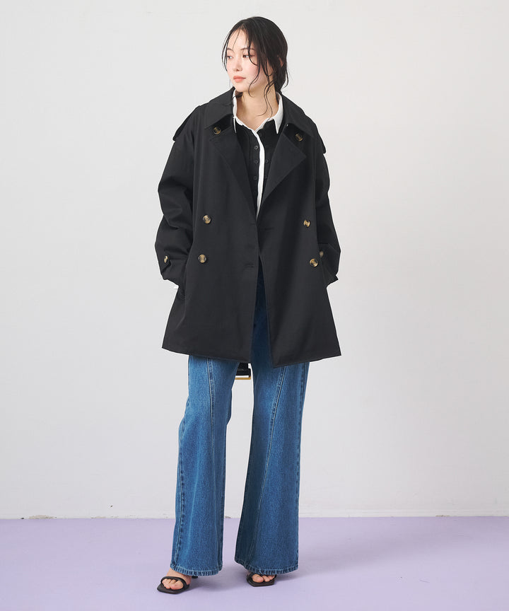 (eliuu)Short Wide Trench Coat