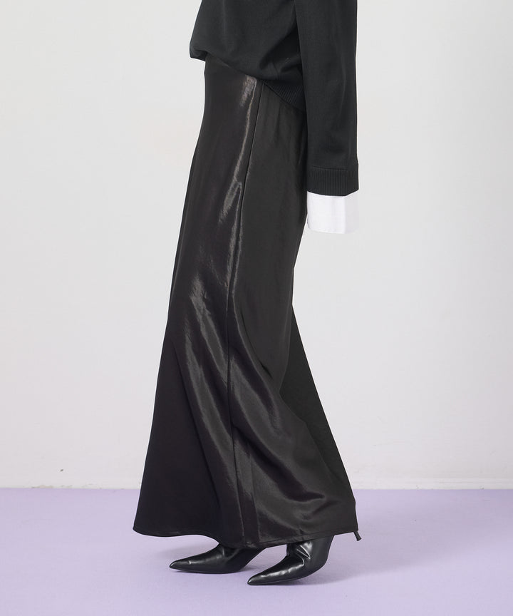 (eliuu)Silky Satin Long Skirt