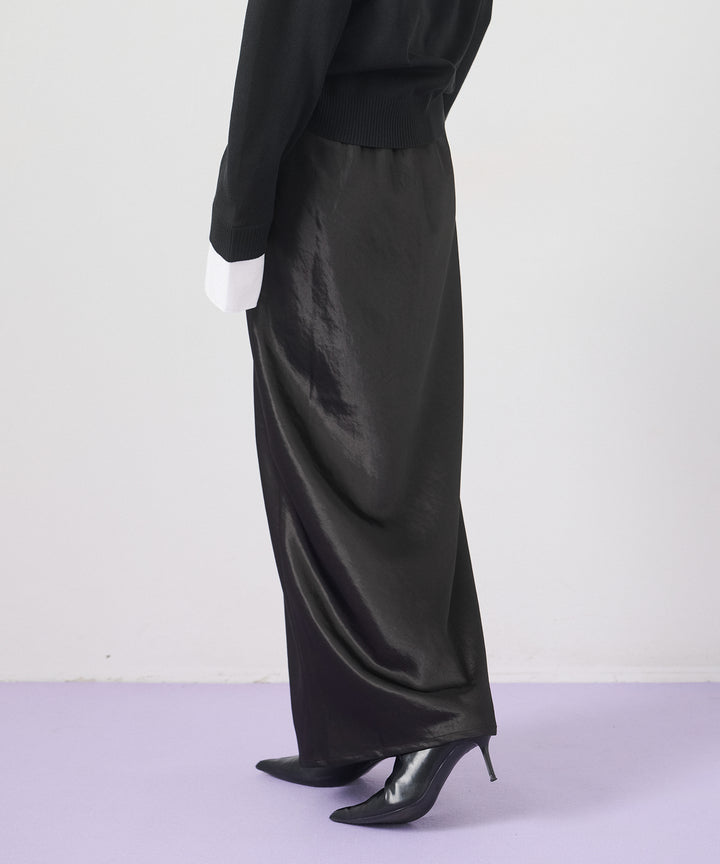 (eliuu)Silky Satin Long Skirt