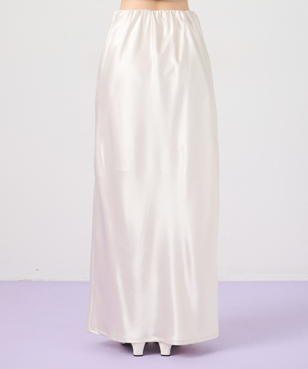 (eliuu)Silky Satin Long Skirt