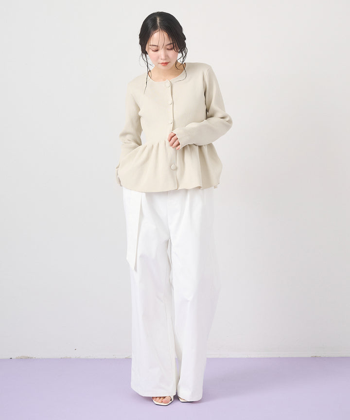 (eliuu)Peplum Rib Knit Top