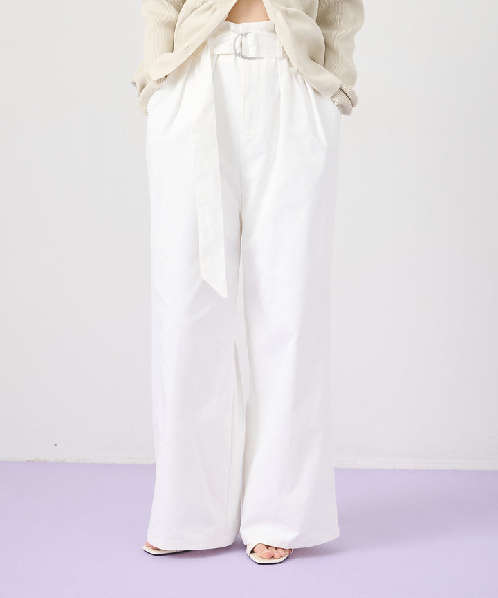 (eliuu)Ring Belt Wide Pants