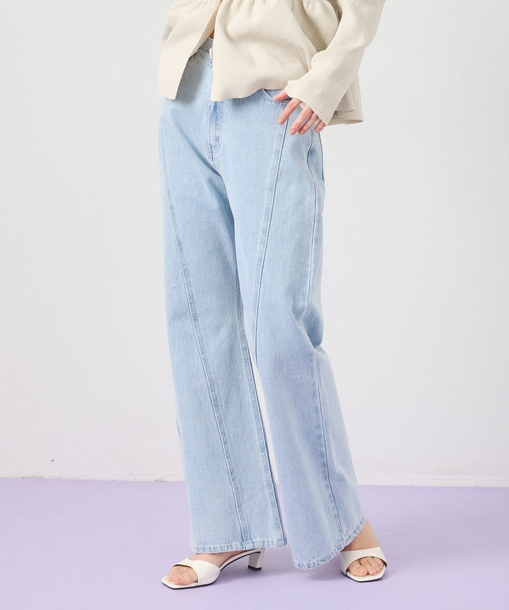 (eliuu)Seam Flare Denim Pants