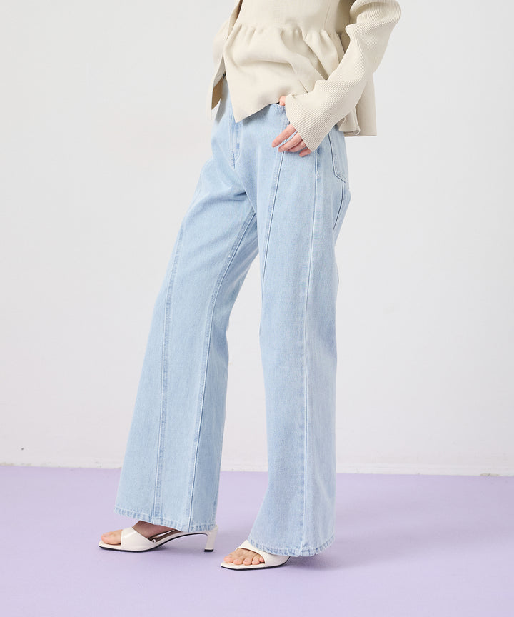 (eliuu)Seam Flare Denim Pants