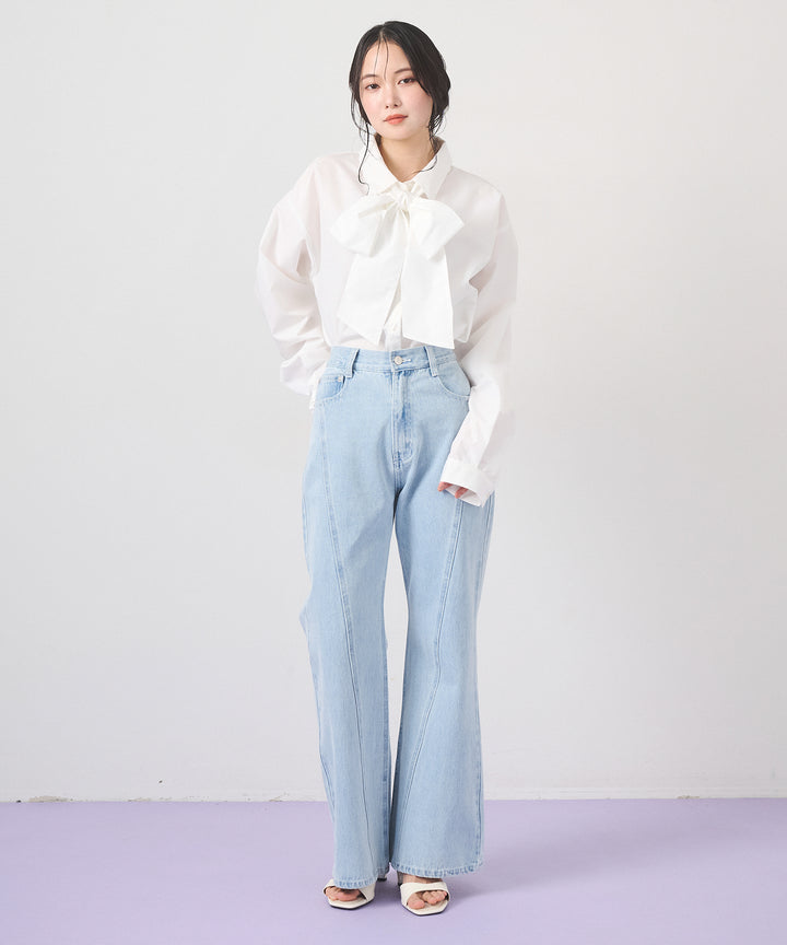 (eliuu)Big Bow Tie Blouse