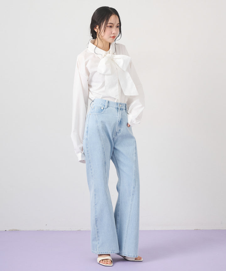 (eliuu)Big Bow Tie Blouse