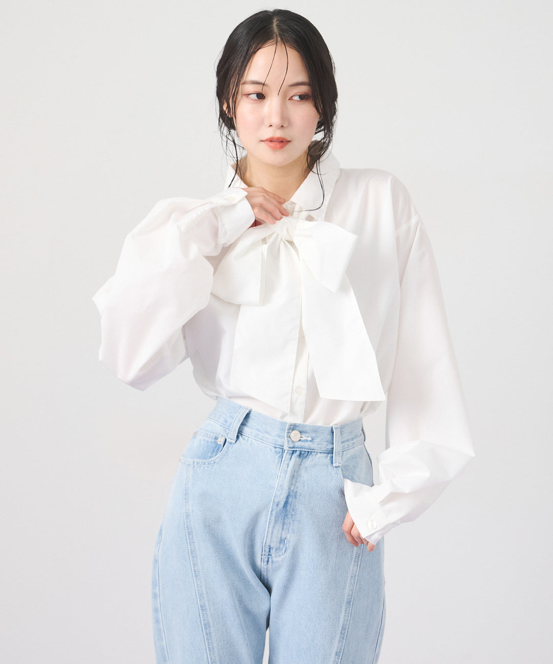 (eliuu)Big Bow Tie Blouse