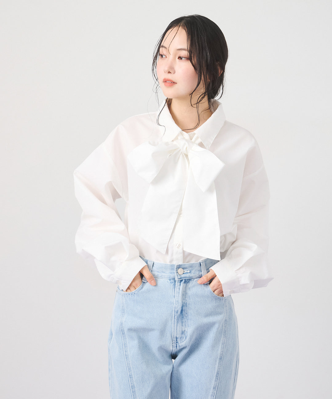 (eliuu)Big Bow Tie Blouse