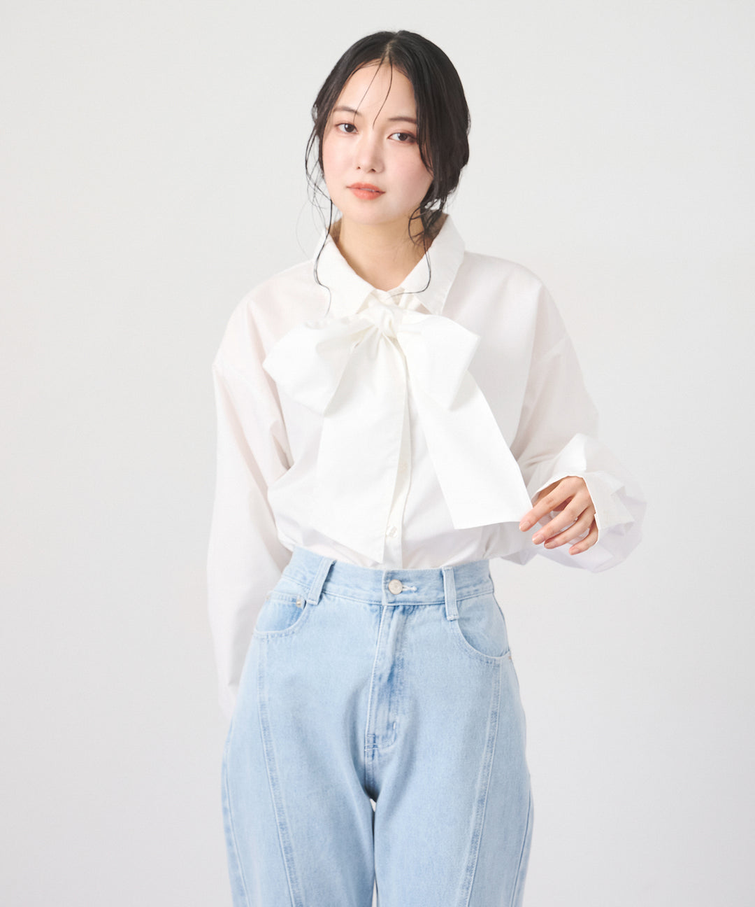 (eliuu)Big Bow Tie Blouse