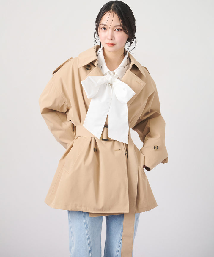 (eliuu)Short Wide Trench Coat