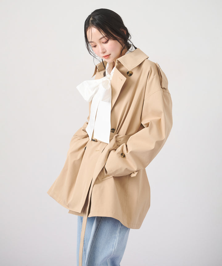 (eliuu)Short Wide Trench Coat