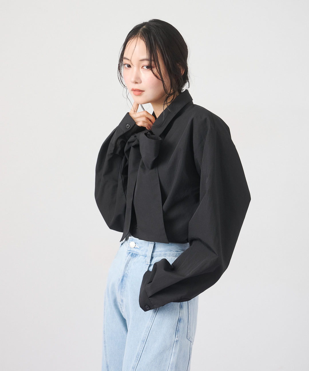 (eliuu)Big Bow Tie Blouse