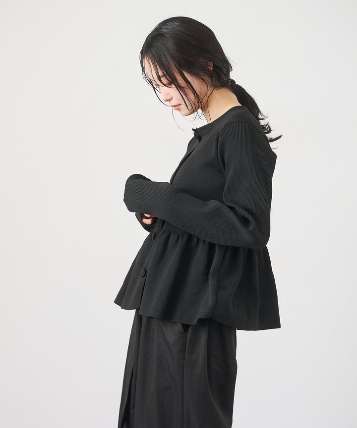 (eliuu)Peplum Rib Knit Top