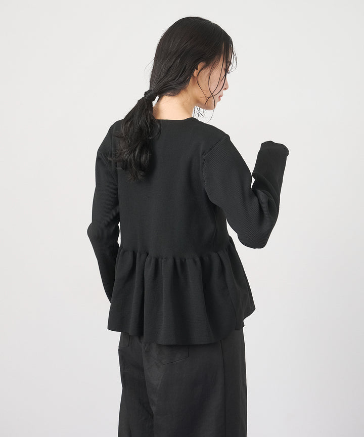 (eliuu)Peplum Rib Knit Top