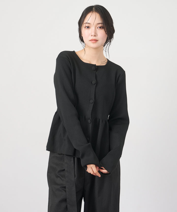 (eliuu)Peplum Rib Knit Top