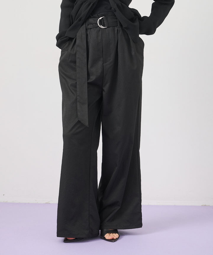 (eliuu)Ring Belt Wide Pants