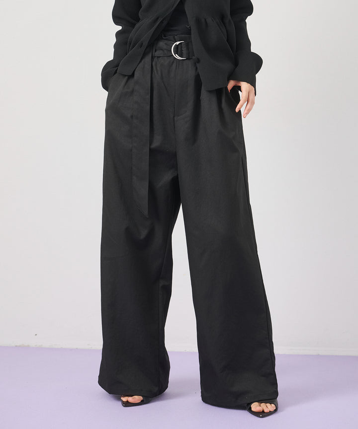 (eliuu)Ring Belt Wide Pants