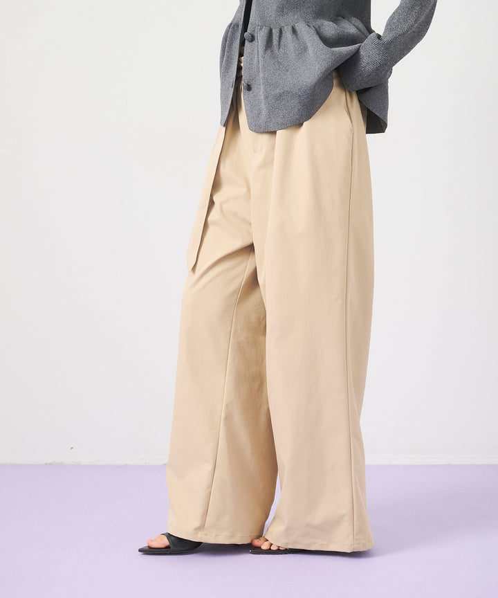 (eliuu)Ring Belt Wide Pants