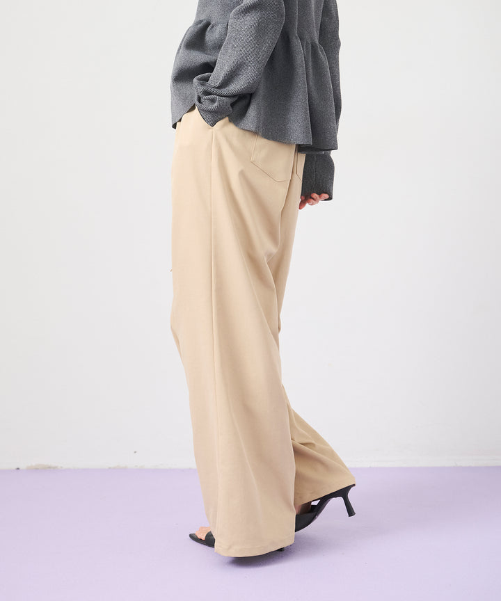 (eliuu)Ring Belt Wide Pants
