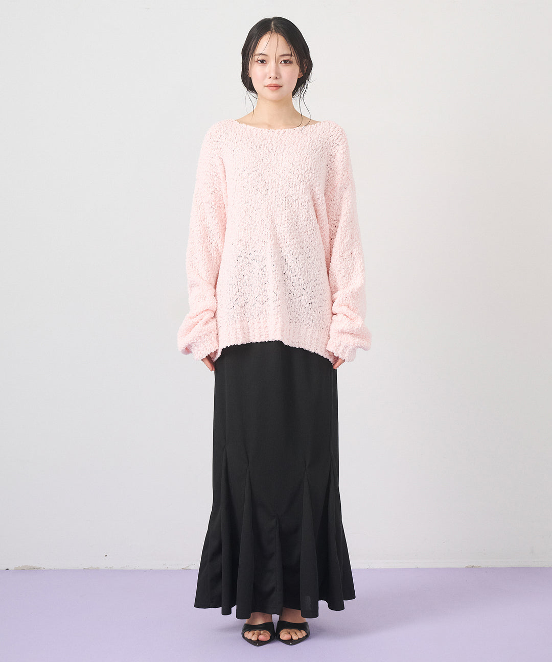 (eliuu)Airy Popcorn Knit Tops