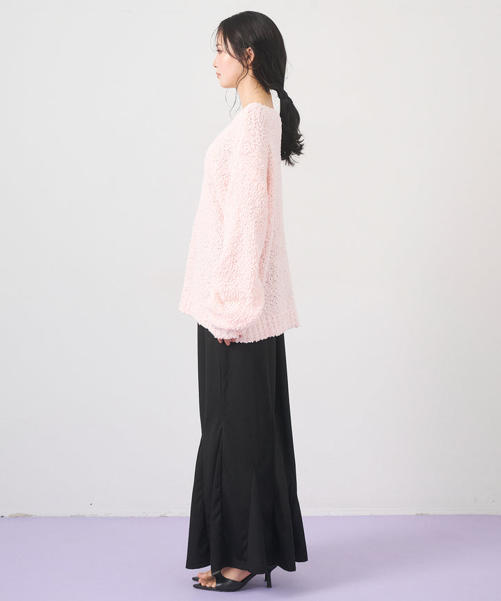(eliuu)Airy Popcorn Knit Tops