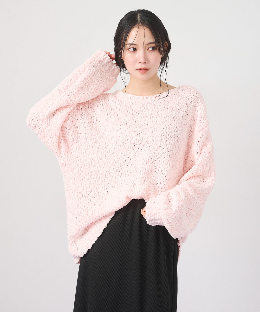 [SET]Airy Popcorn Knit Tops+Ribbed Mermaid Skirt(2set)