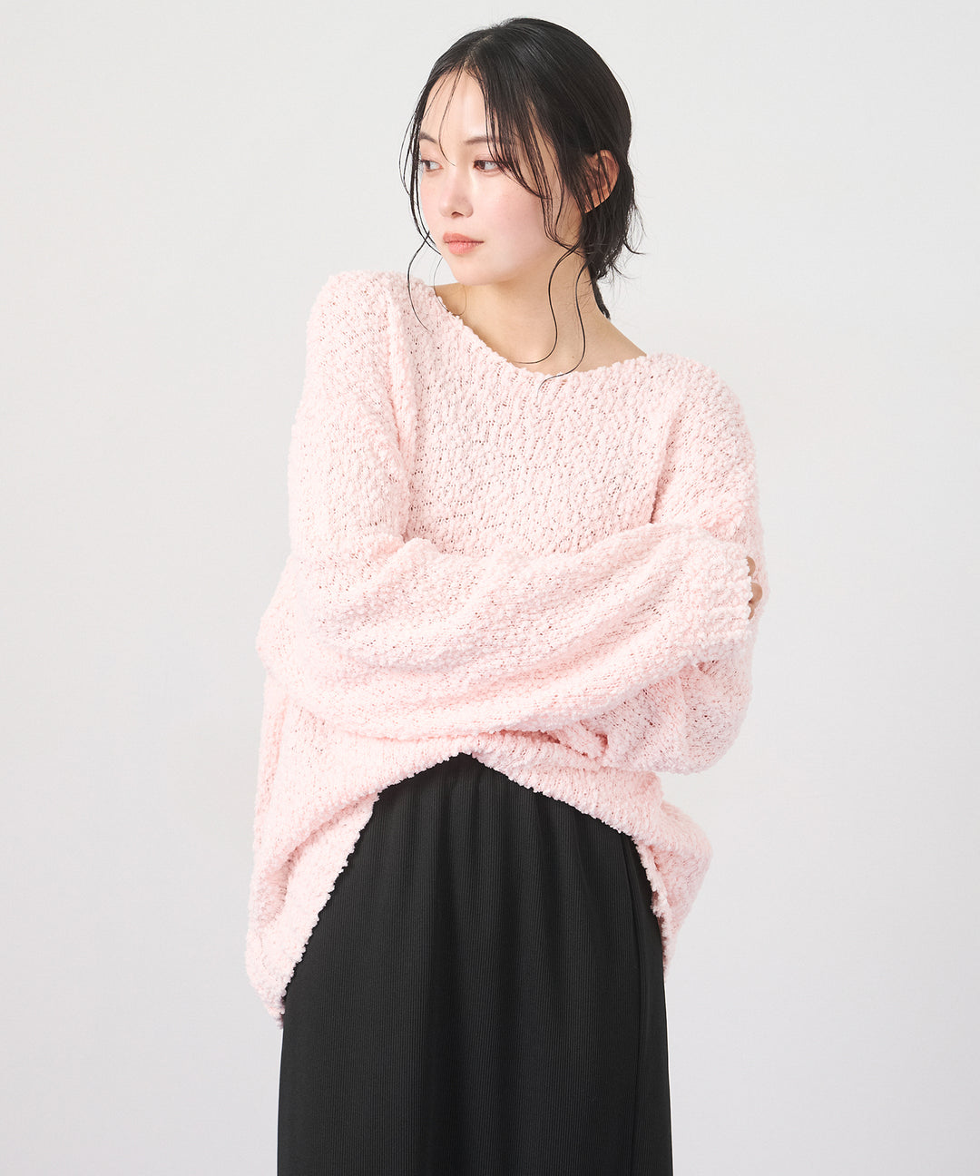 (eliuu)Airy Popcorn Knit Tops