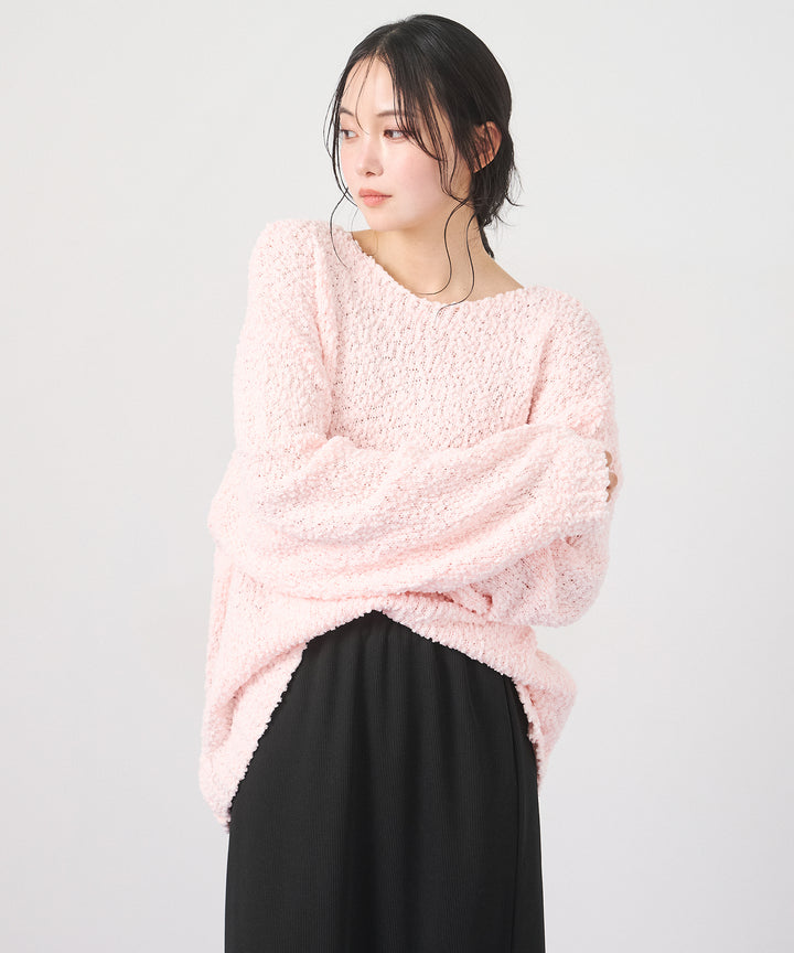[SET]Airy Popcorn Knit Tops+Ribbed Mermaid Skirt(2set)