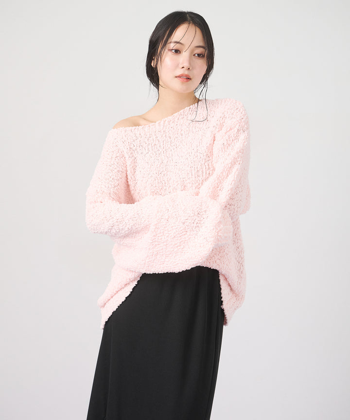 (eliuu)Airy Popcorn Knit Tops