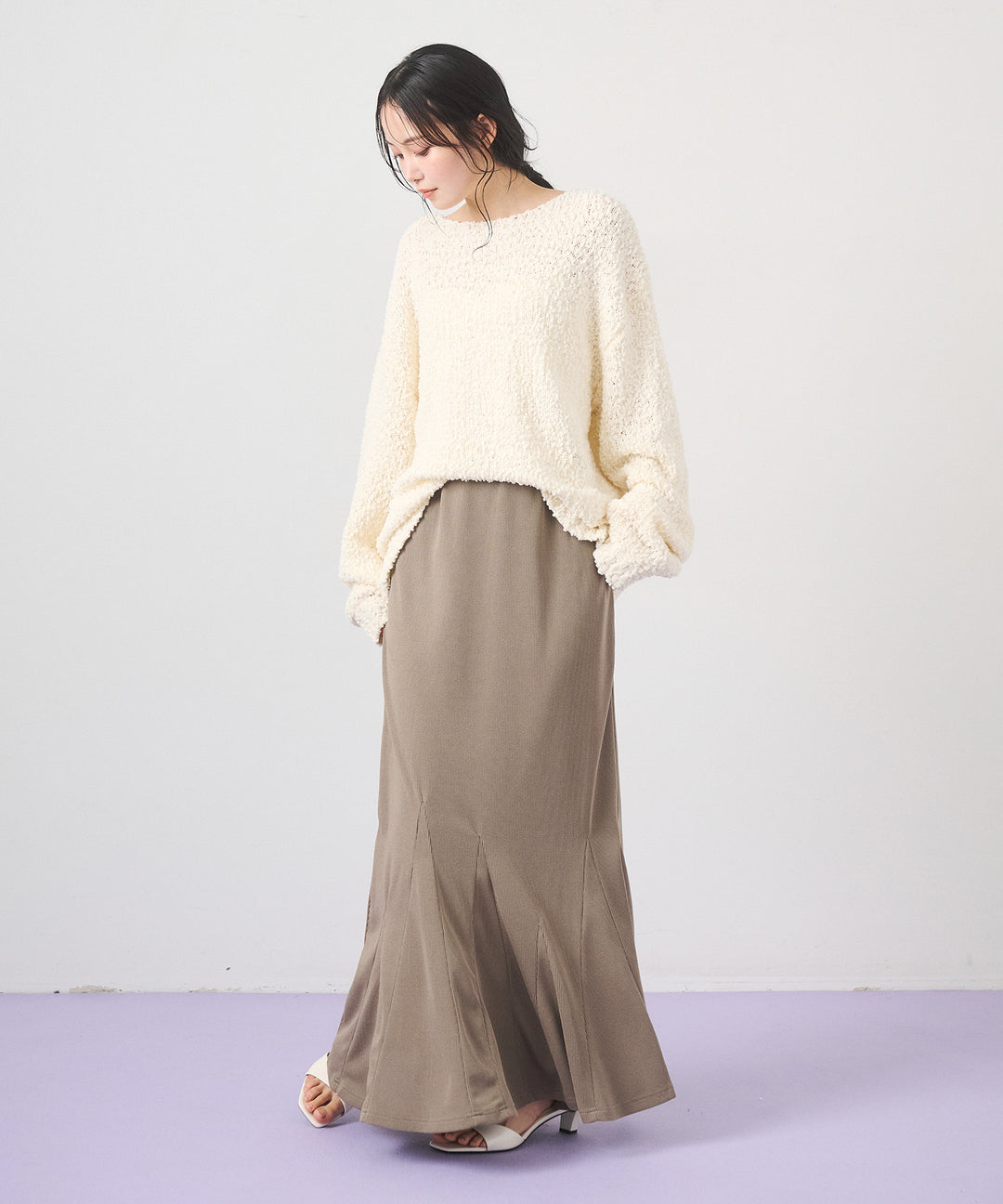 (eliuu)Ribbed Mermaid Skirt