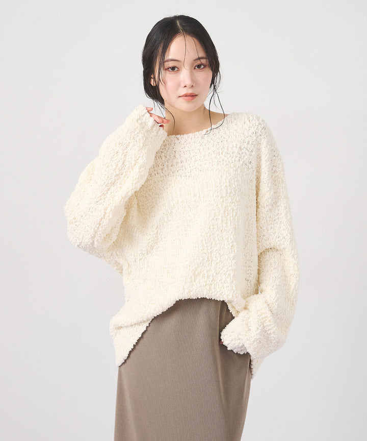 [SET]Airy Popcorn Knit Tops+Ribbed Mermaid Skirt(2set)