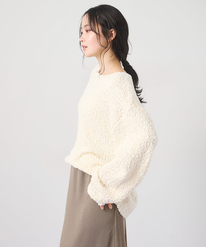 (eliuu)Airy Popcorn Knit Tops