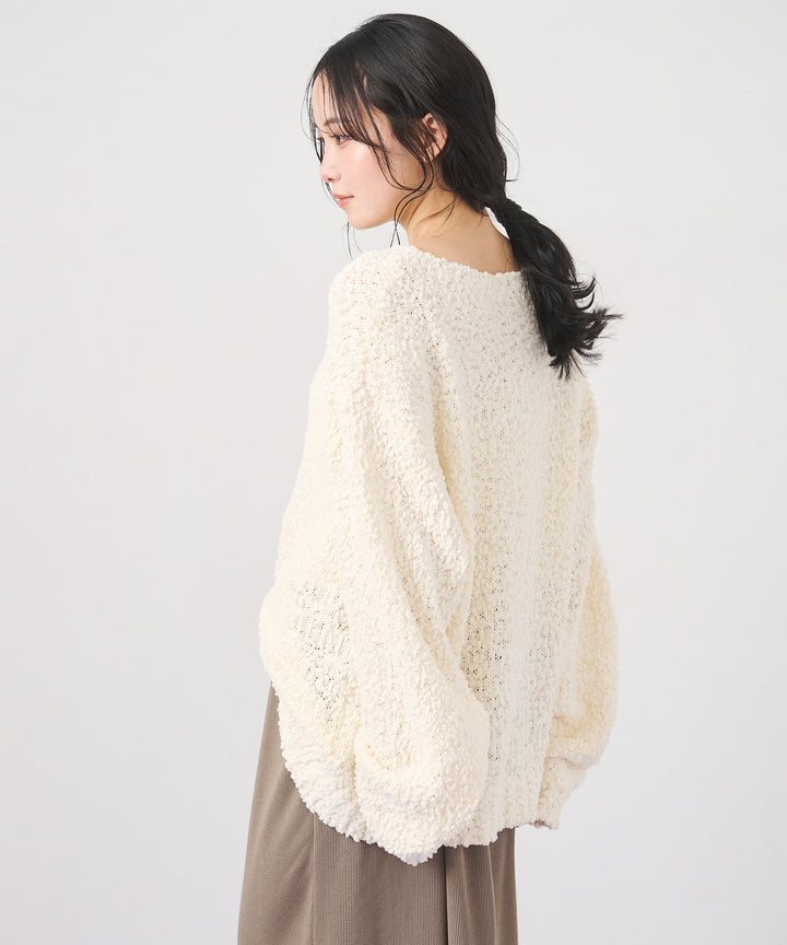 (eliuu)Airy Popcorn Knit Tops