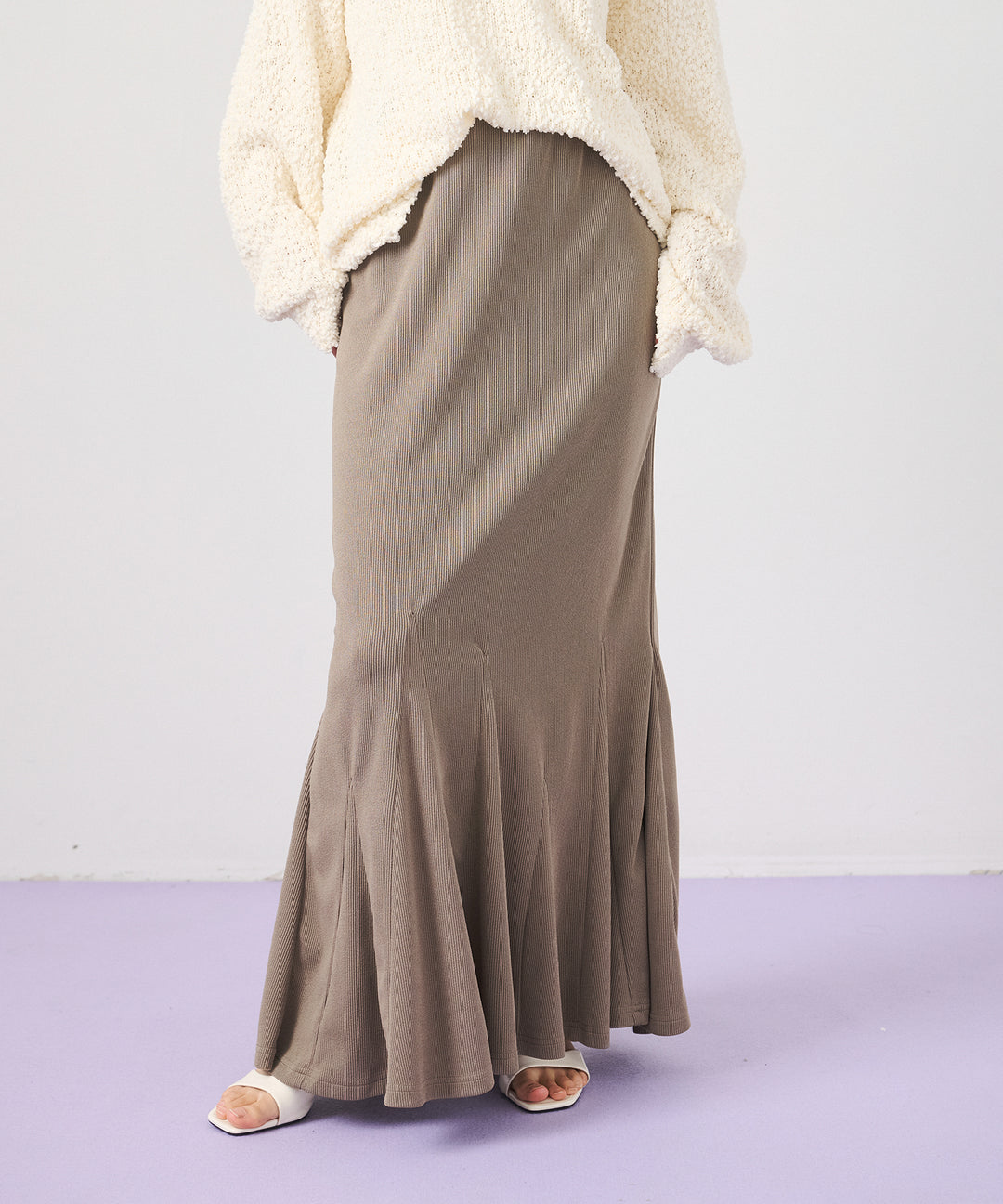 (eliuu)Ribbed Mermaid Skirt