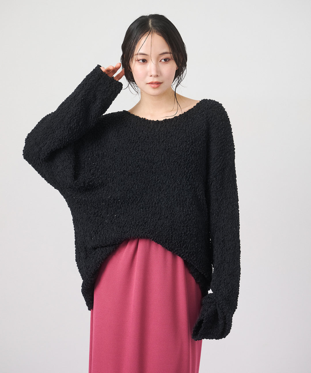 (eliuu)Airy Popcorn Knit Tops