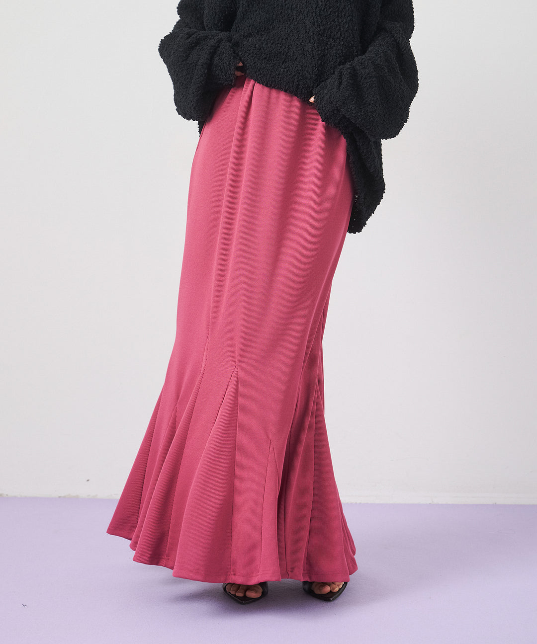 (eliuu)Ribbed Mermaid Skirt
